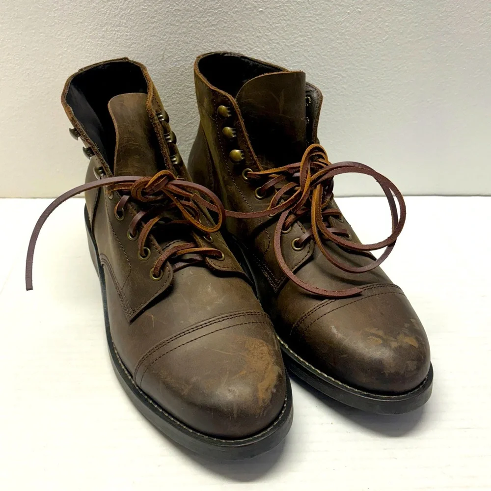 NEW Rhodes Footwear Portland Boot Leather Brown Men’s Sz 9.5